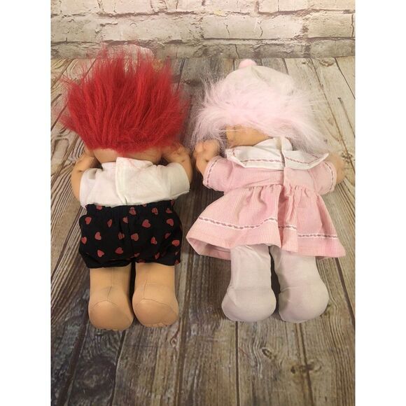 vtglot of 2 Russ Troll dolls boy & girl plush kids berrie - Picture 4 of 9